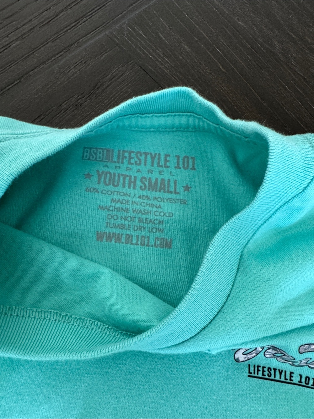 Baseball Lifestyle 101 Youth Small Blue Graphic T-Shirt - Picture 3 of 5